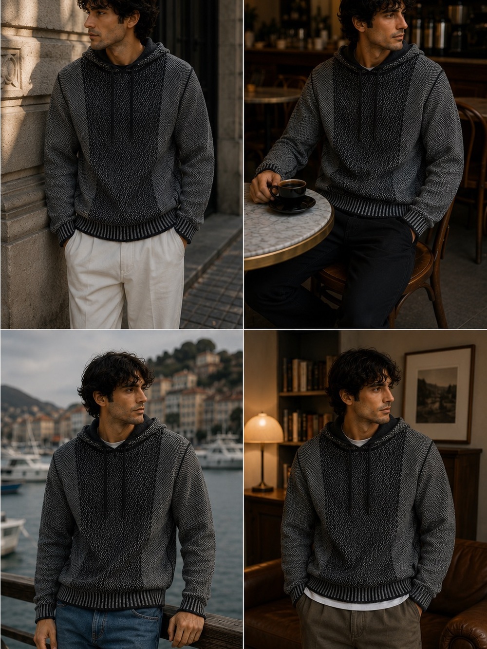 Vince Wool Cashmere Gray Sweater Hoodie